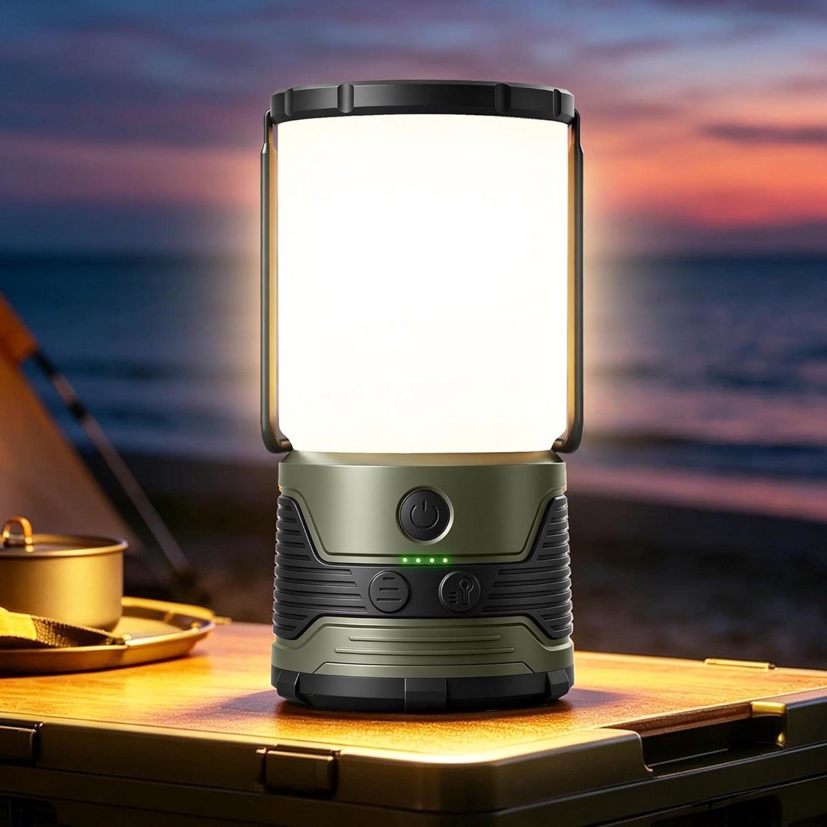 Kampeerlantaarn - Outdoor Lamp - Kamperen en Buiten - Extra Helder Licht - 325 Gram - Groen