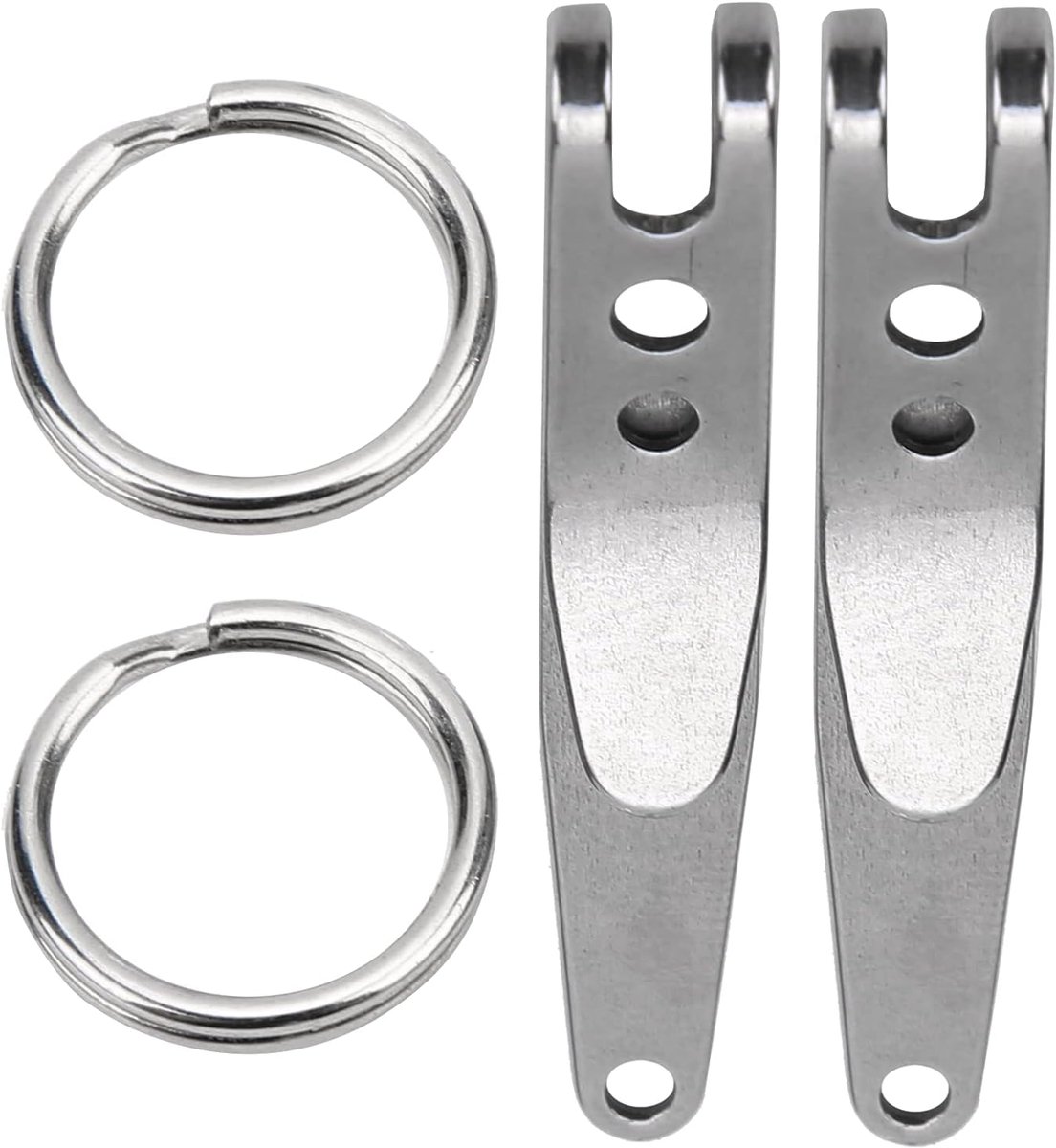SnelShoppen - Multifunctionele Sleutelhouder 2 Stuks Rvs Metalen Karabijnhaak Sleutelhangers Lichtgewicht Buitenriem Clip Voor Mini Zaklampen Snijders