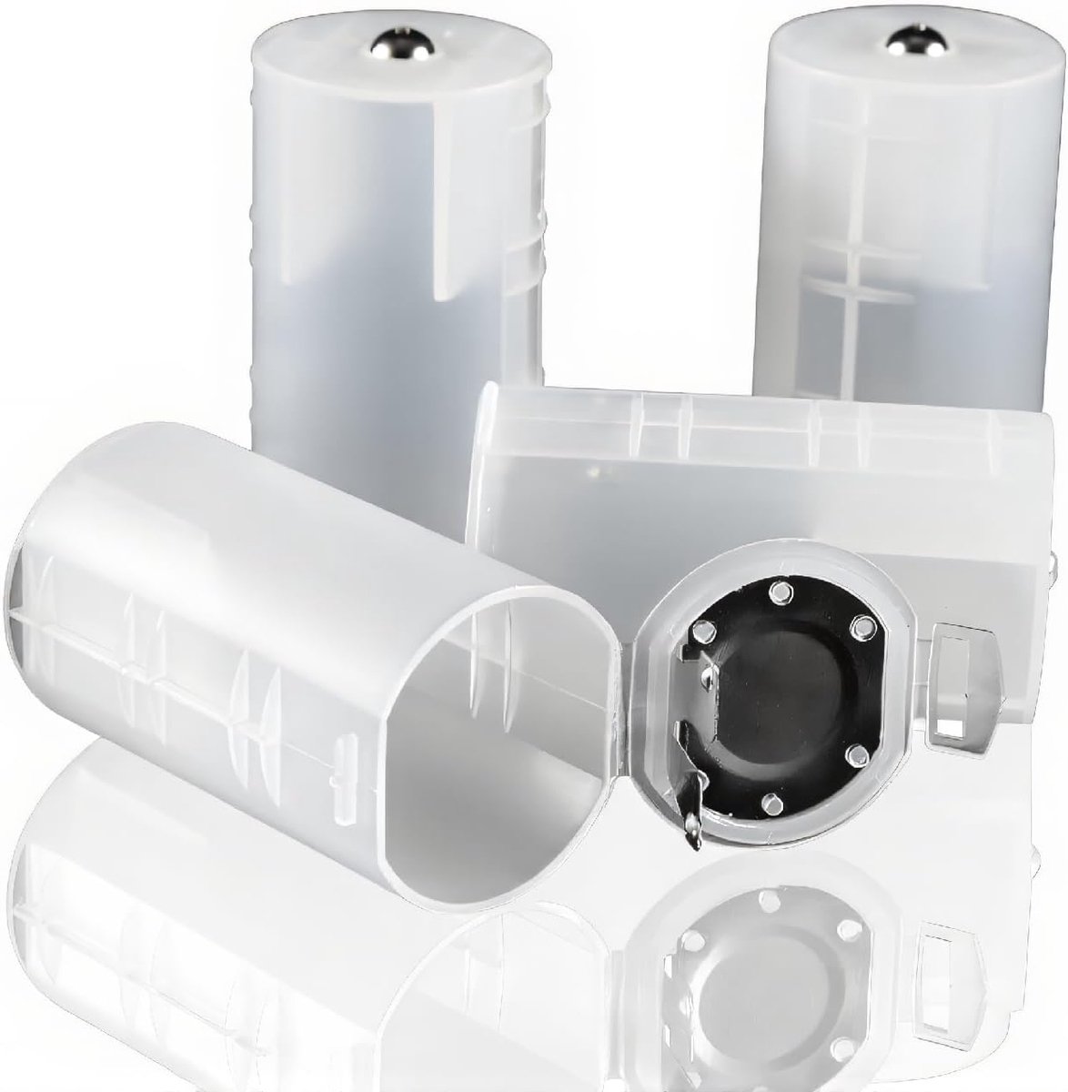 SnelShoppen - 4 Stuks AA naar D Batterij Adapter, Universele AA D Adapter, Milieuvriendelijke Batterij Converter voor Elektronische Noodgevallen, Comp