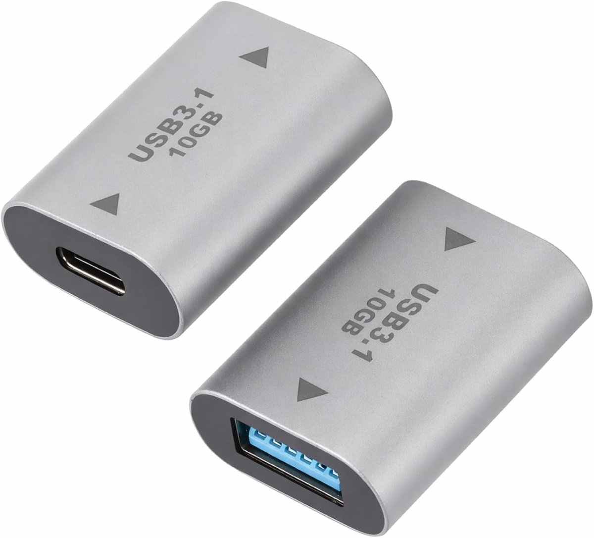 2 Pcs 10Gbps USB C to USB A Adapter 3.1, USB A Bus to USB C Connector, Coupling USB 3.1, USB Type C OTG Input, USB A - ShopVlot