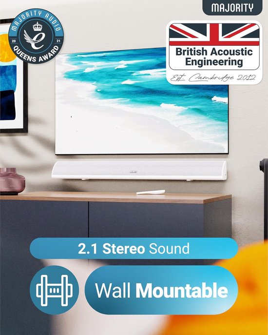 Bluetooth Soundbar - Tv Geluidssysteem - Film Geluid - Ingebouwde Subwoofer - 81 cm - Wit — afbeelding 4