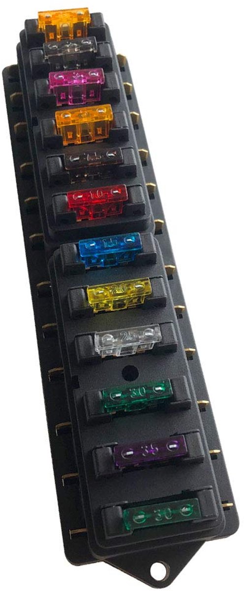 Premium 12 Way Fuse Box, Car Blade Fuse Box, Universal Standard Blade Fuse Holder, Circuit Fuse Block, with 10Pcs Free - ShopVlot