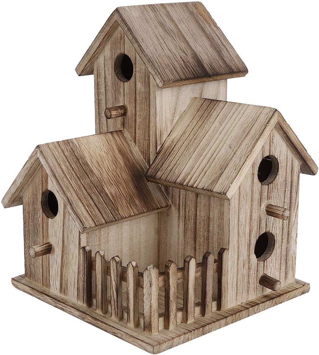 SnelShoppen - Kleine Houten Vogelhuisje Buiten Tuin Nestdoos Vogelkooi Balkon Binnenplaats Decoratie Huisdieren Benodigdheden