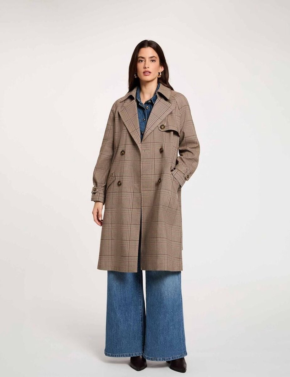 Morgan - Lange Trenchcoat met ceintuur 262-Gepy Multicolor - Maat : 42
