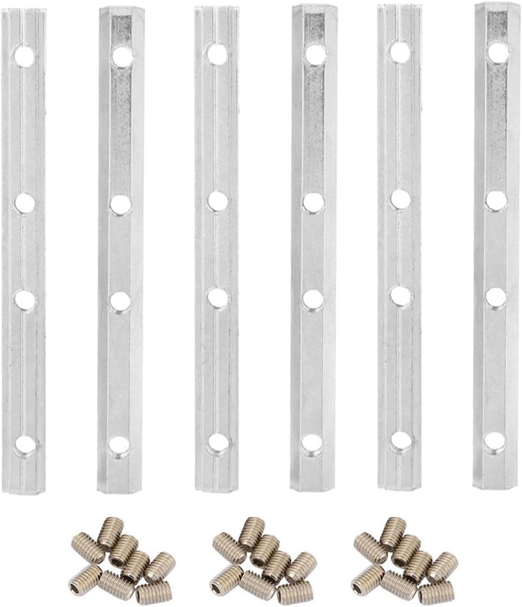 SnelShoppen - Connector voor Aluminium Profielen 2020 3030 4040 4545 - Carbon Staal - 6 Stuks - Eenvoudig te Installeren voor Mechanische Assemblage