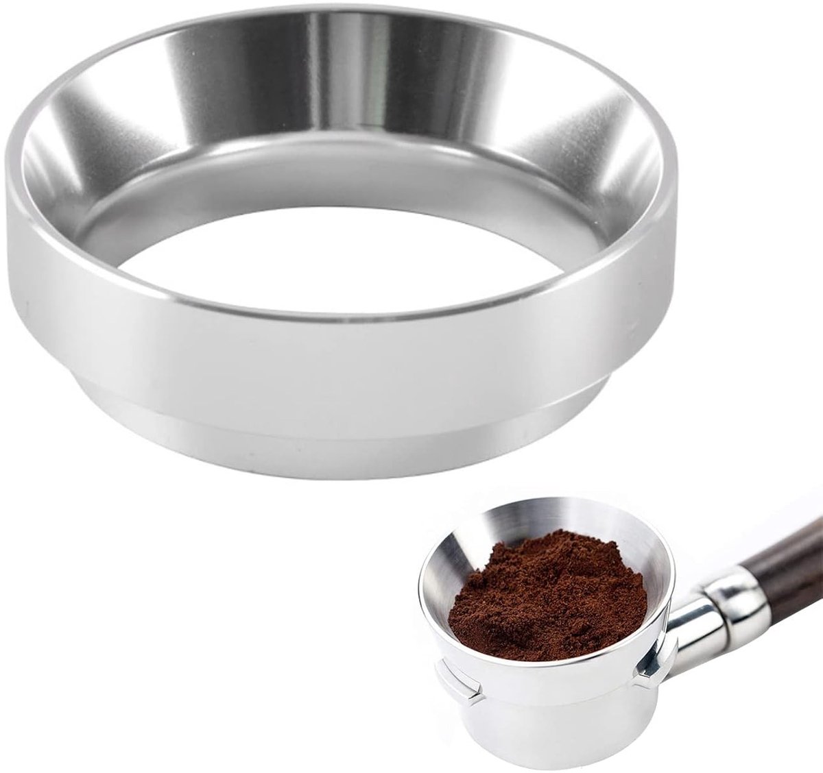 Dosing Funnel 58mm voor Espresso, Magnetische Dispenseerhulp voor Porta Filter, Barista Accessoires van Aluminium voor Perfecte Koffie Bereiding