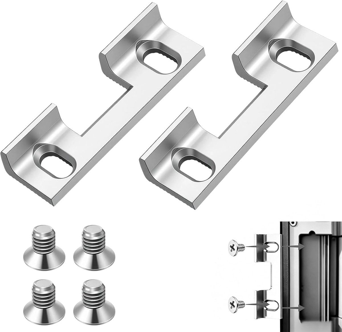 SnelShoppen - 2 stuks vervangstuk type 115 sluitplaten voor huisdeur, metalen deurbekleding, 46 x 14,4 x 9 mm, 32 mm schroefgatafstand, duurzaam en we