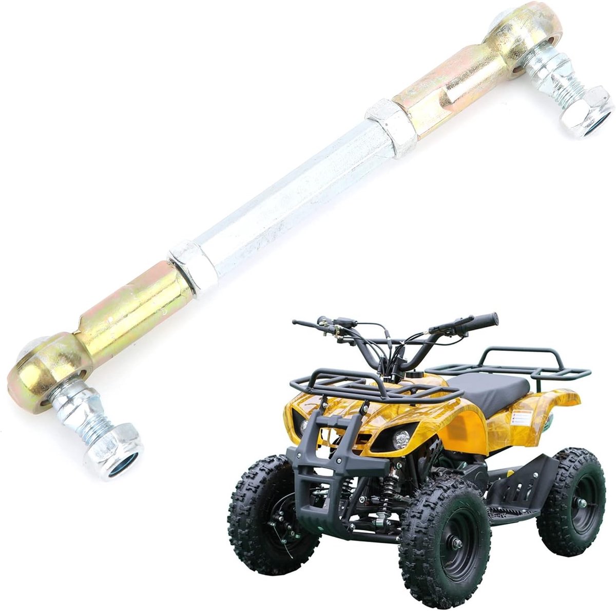 SnelShoppen - Ball Head Stem M8 Draad Accessoire Metaal Geschikt voor Mini ATV Quad 4 Wielen Go Kart Stuurhendel