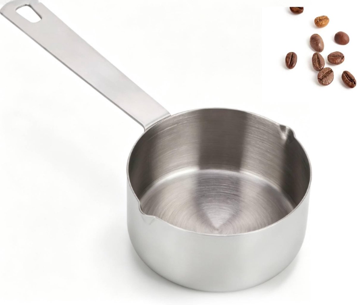 SnelShoppen - Maatbekers RVS Gegraveerd - Keuken Baklepels voor Vloeibare en Droge Ingrediënten (1/4 cup - 60ml)