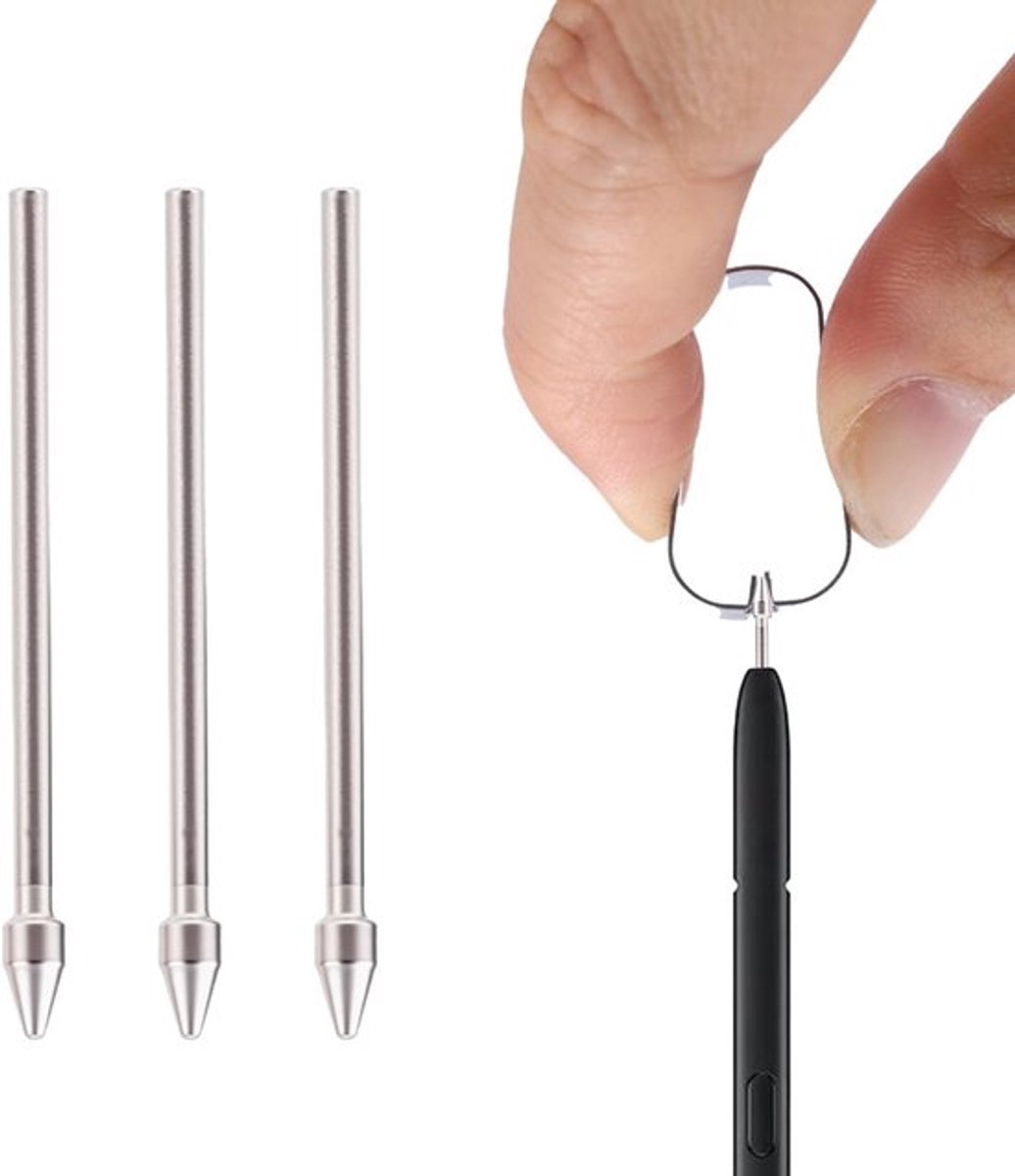 3 Stuks Vervangende Tips voor S Pen, Hoge Gevoeligheid Titanium Legering Stylus Punten met Clip voor Samsung Galaxy Tab S24, S23, S22 Ultra en S9 Series