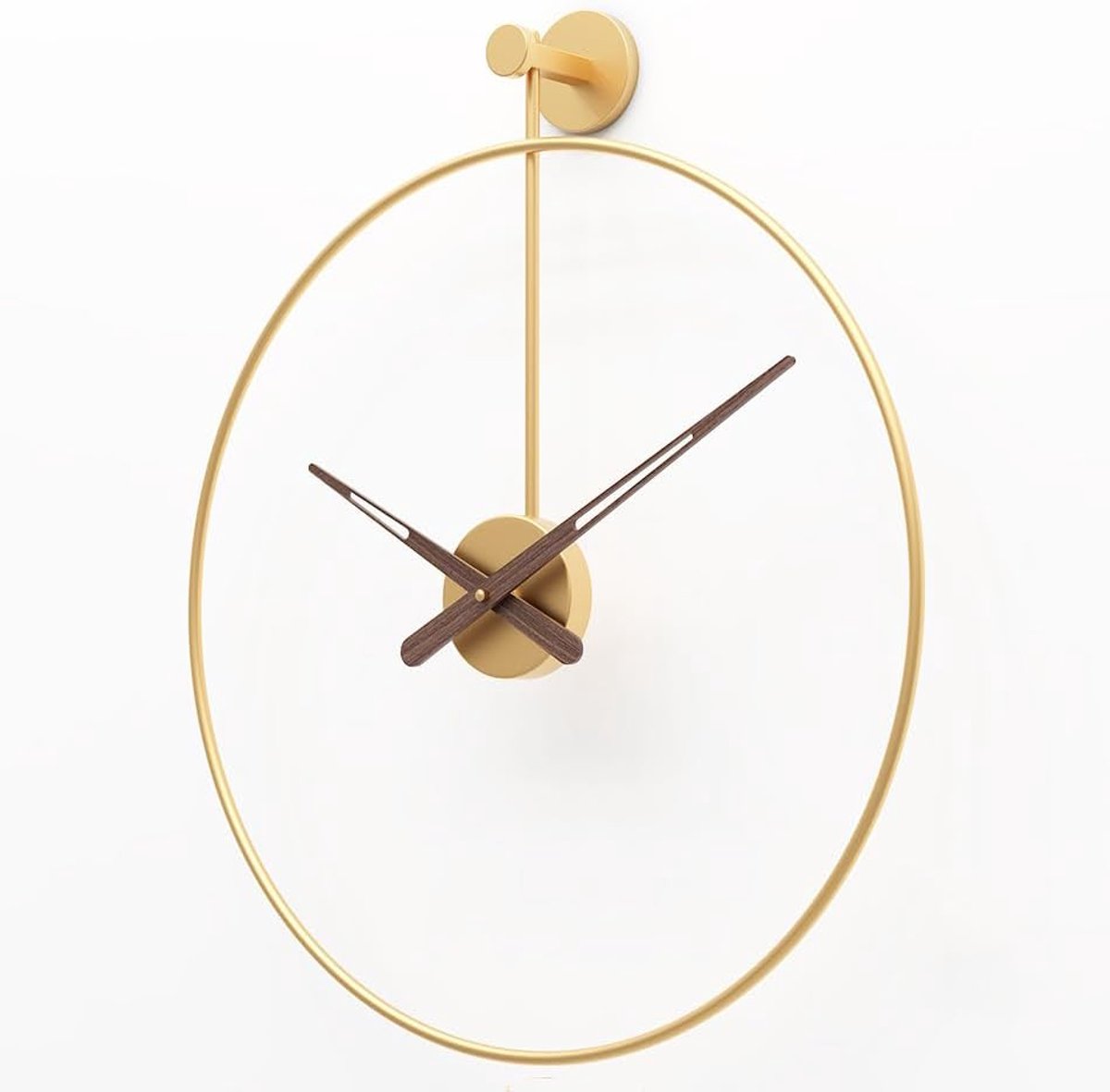SnelShoppen - Grote Wandklok 40cm/50cm/60cm Metalen Frame Ronde Wandklok, Stil Batterij Aangedreven Wandklok Voor Huiskamer Keuken Café Hotel Kantoor