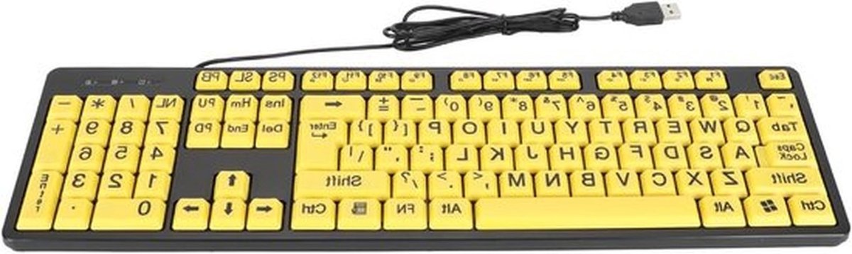 Groot Toetsenbord met 104 Toetsen, USB Bedraad Toetsenbord voor Studenten, Ouderen en Visueel Gehandicapten voor Comfortabel Typen op Computer PC