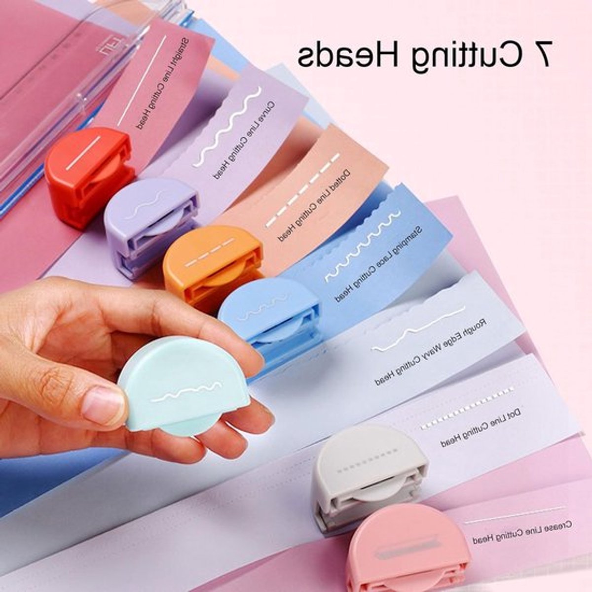 Veelzijdige 7-in-1 Papier Snijder met Locatierol, Ideaal voor Scrapbooking, Vouwen en Stansen