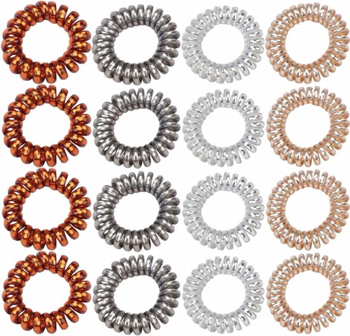 16 Stuks Spiral Haarbanden, Draadloze Spiralen voor Ponytails, Elastische Haaraccessoires voor Dames en Meisjes