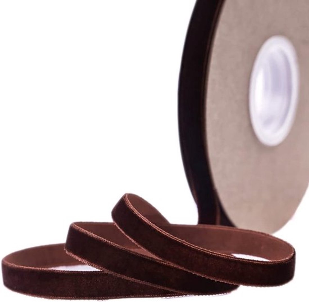 Zachte Velours Lint 10mm voor Cadeaus, Sieraden, DIY Knutselprojecten en Bruiloften - Bruin Kleur