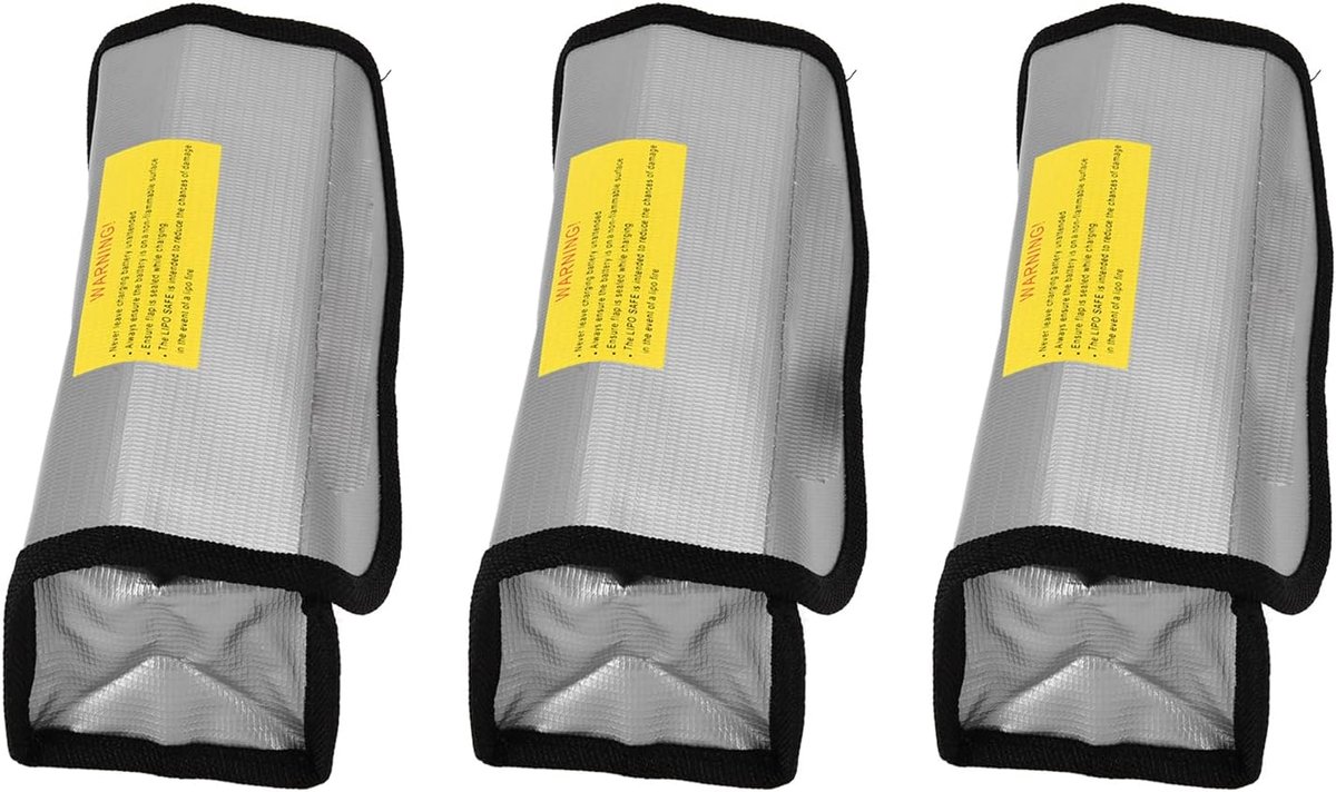 SnelShoppen - Lipo Safe Pouch 3 Stuks Hittebestendige LiPo Batterij Veiligheidszak Eco-vriendelijk Voor Thuis en Werkplaats