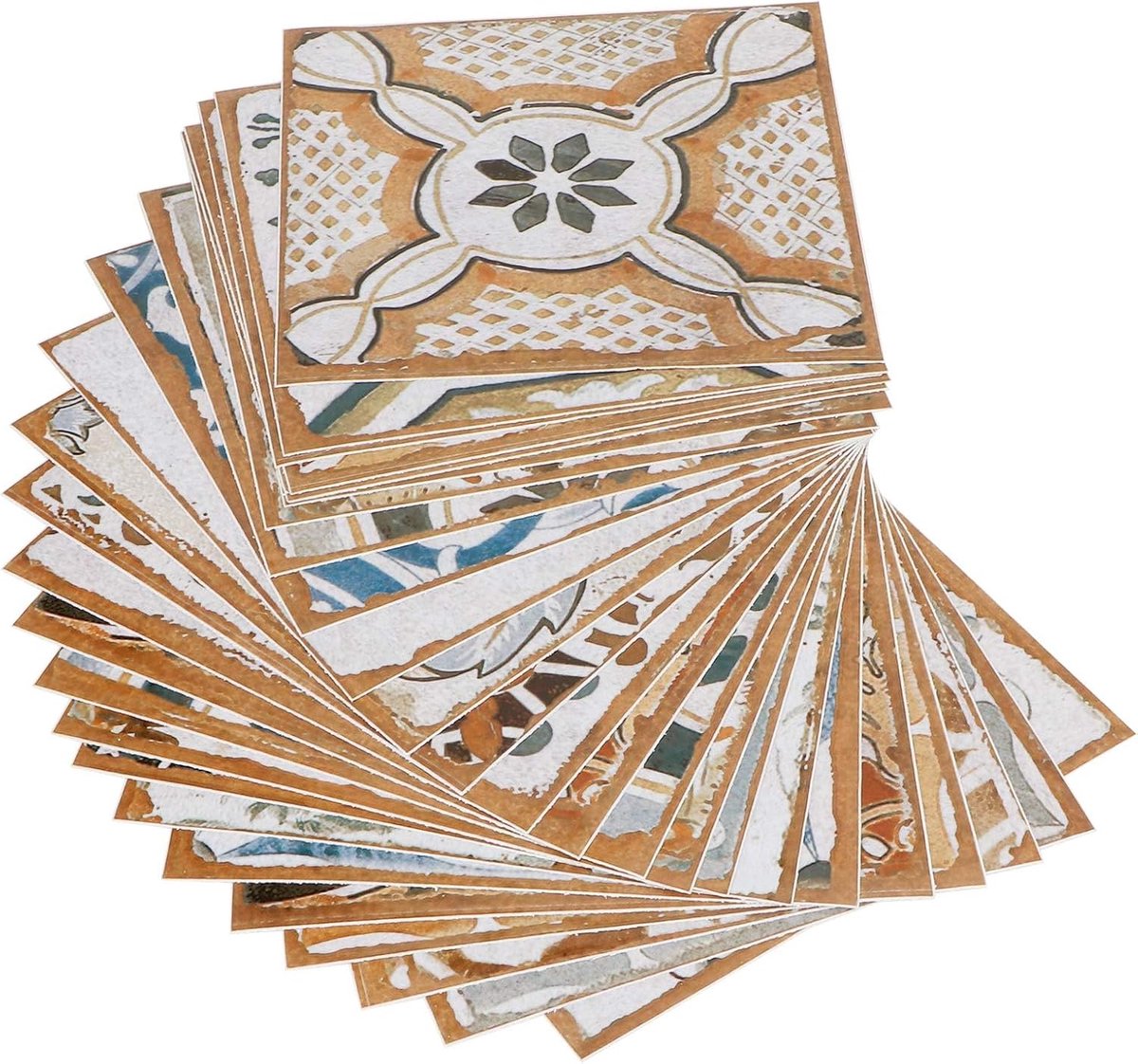 SnelShoppen - Retro Tegelstickers Waterdicht Zelfklevend voor DIY Wanddecoratie - Simulatie Wandstickers voor Badkamer en Keuken - Kleurige Retro Patr