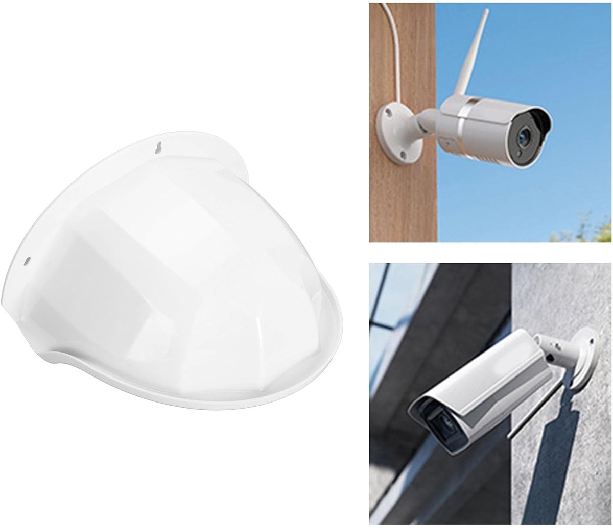 SnelShoppen - Beveiligingscamera Beschermkap, 28x21x15cm, Universele Zon- en Regenbescherming voor Dome- en PTZ Beveiligingscamera's (WIT)