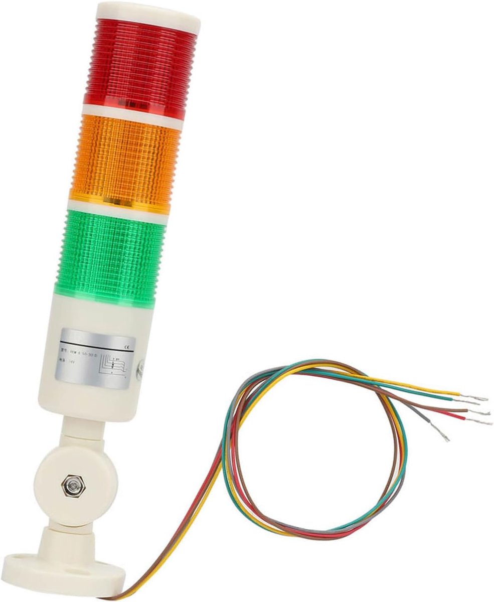 SnelShoppen - CNC Machine Waarschuwingslamp - Driekleurige Signaaltoren (Oranje, Rood, Groen) met Opvouwbare Voet voor Industriële Alarm Systemen en P