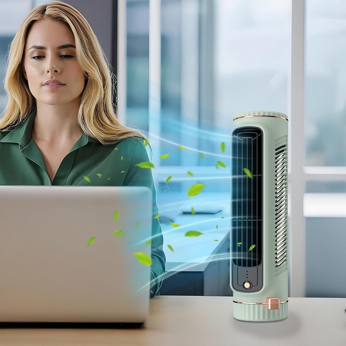 Multifunctionele draadloze verdampingsluchtkoeler met verbeterde koelefficiëntie, flexibel instelbaar en energiebesparend, compact draagbaar persoonlijk koelapparaat voor thuis en onderweg