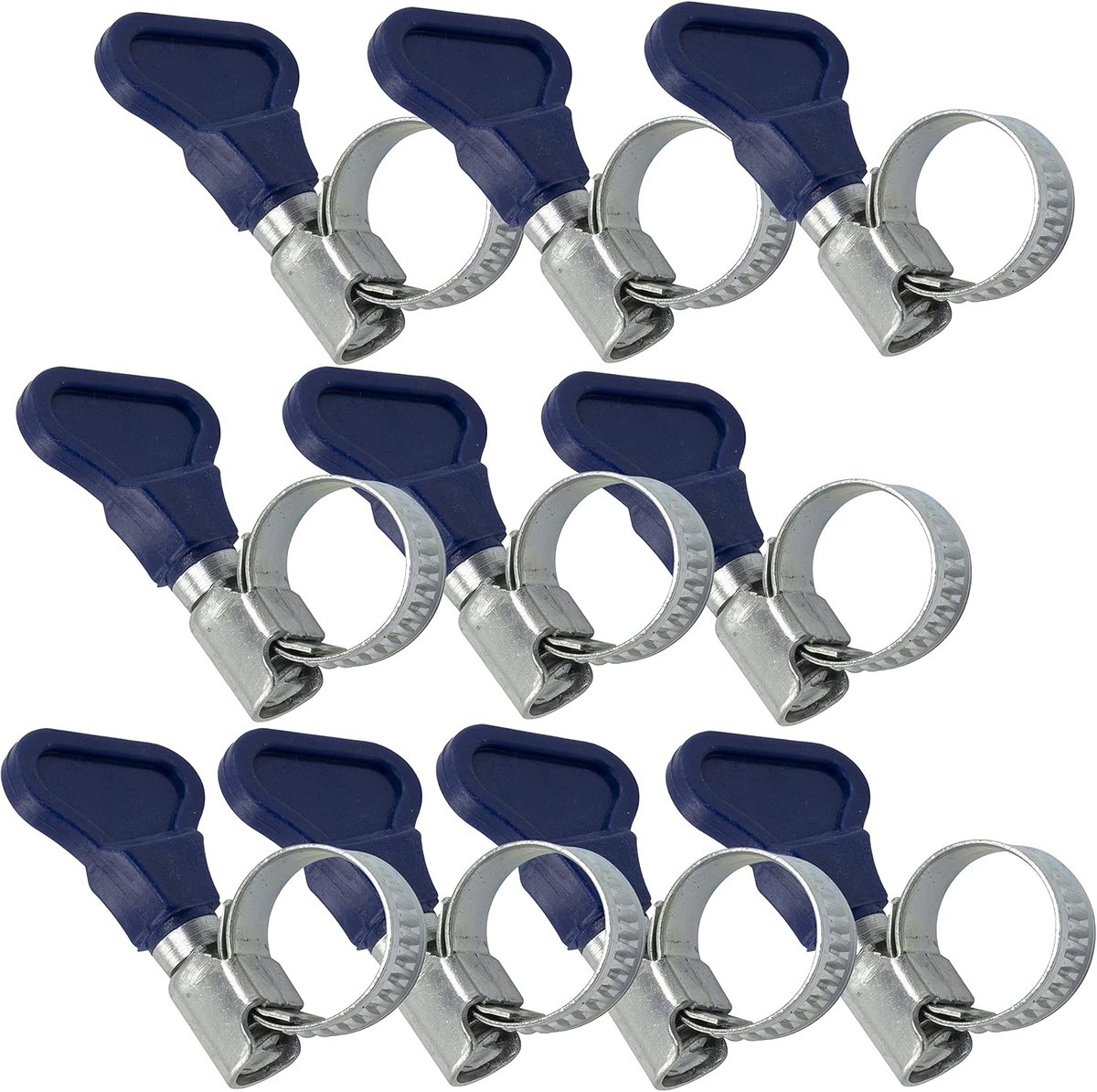 SnelShoppen - Set van 10 handklemmen 25-40 mm - Staal zilver - Flexibele slangklemmen voor zwembadslang - Handgereedschap voor tuin en klus