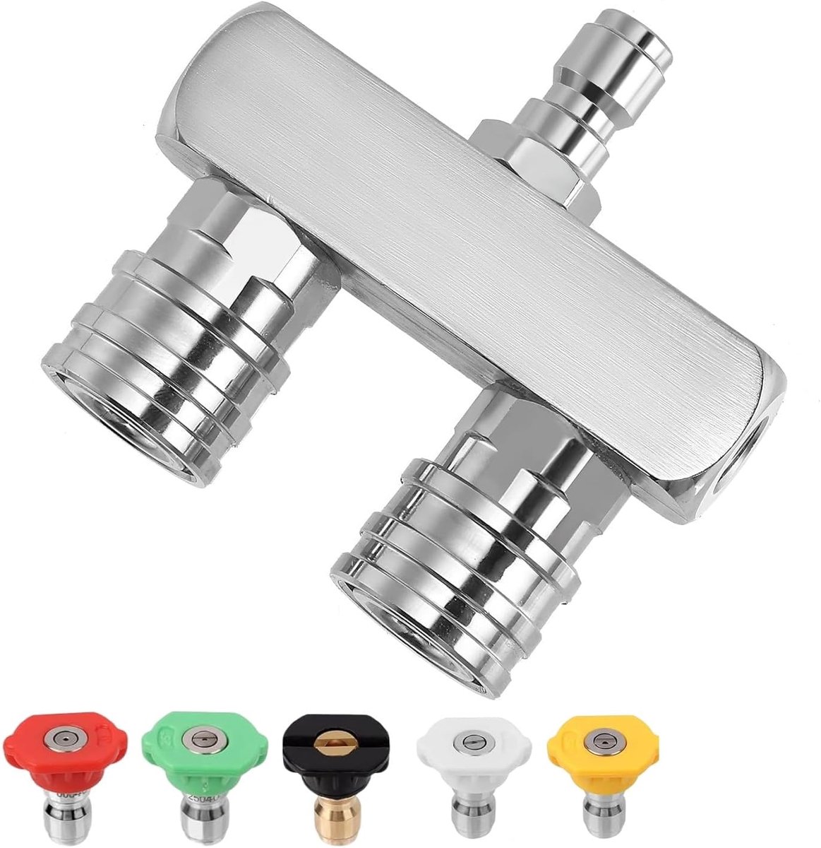 SnelShoppen - Hoge Druk Reiniger Dubbele Turbo Spuitmond, 1/4 Inch 5000 PSI Spuitmondpistool met 5 Stuks Spuitmond Tips voor Efficiënte Tuin- en Huish