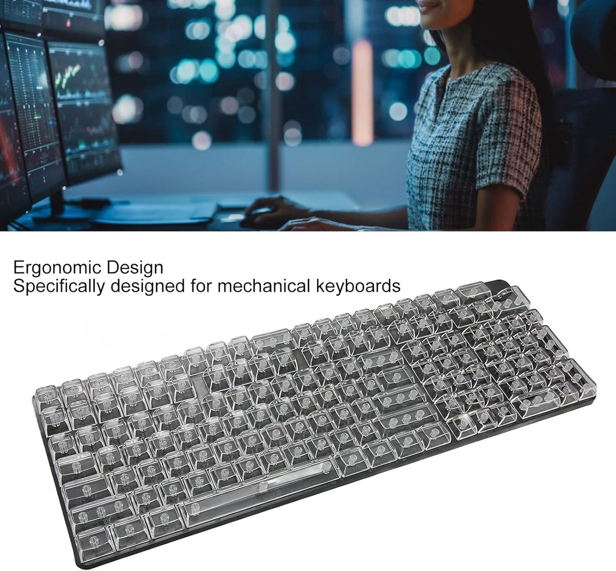 SnelShoppen - Vervangende Toetsen, CBSA Hoge Transparante PC Toetsenset voor Mechanisch Toetsenbord (Wit) - 132 Toetsen, Ergonomisch Ontwerp, Matte Af