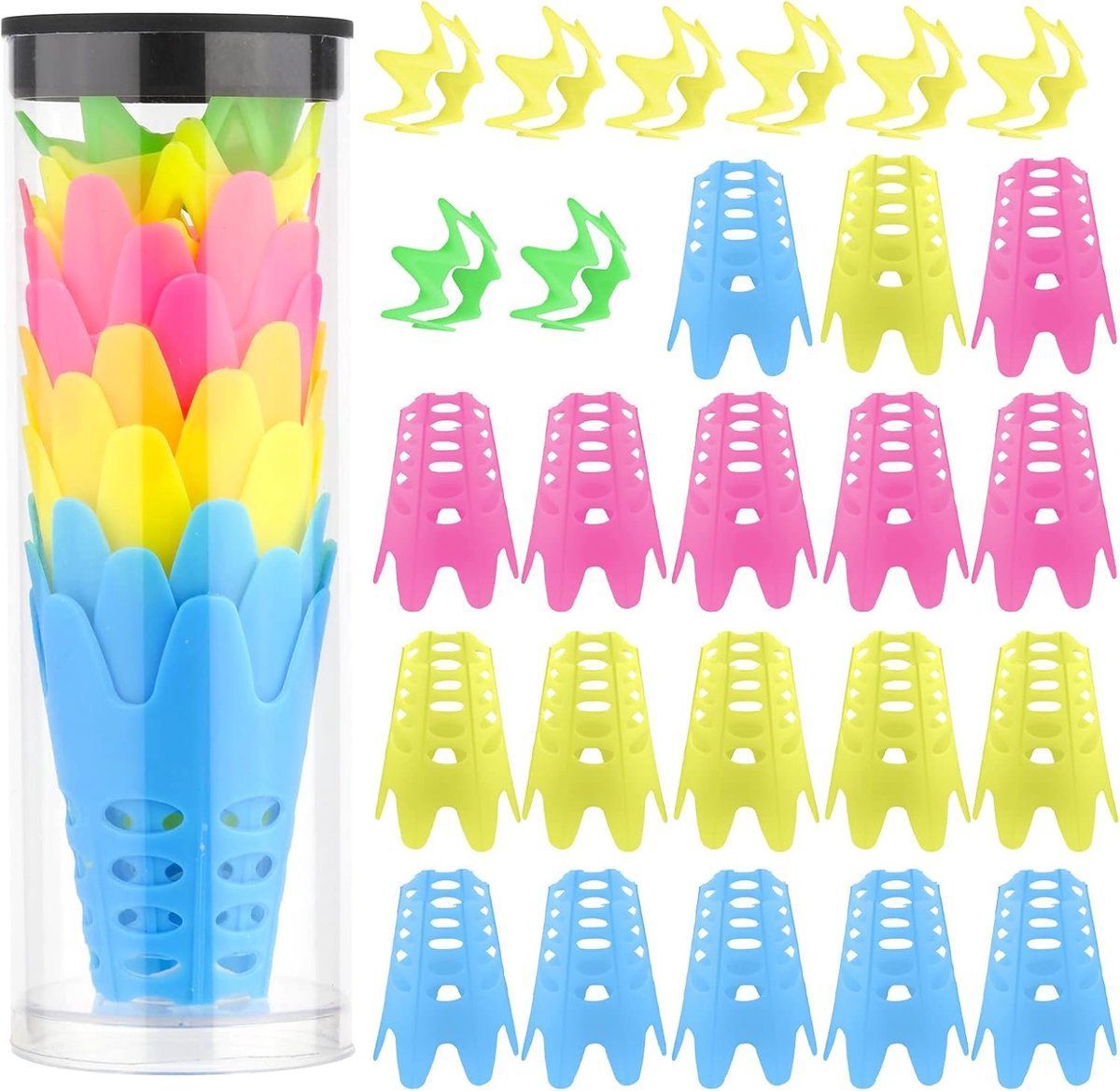 SnelShoppen - 26pcs Golf Tees Plastic Training Tees voor Golf Simulator en Oefenmat - 18 Lange en 8 Kleine Tees in Multicolor voor Buiten en Thuisgebr