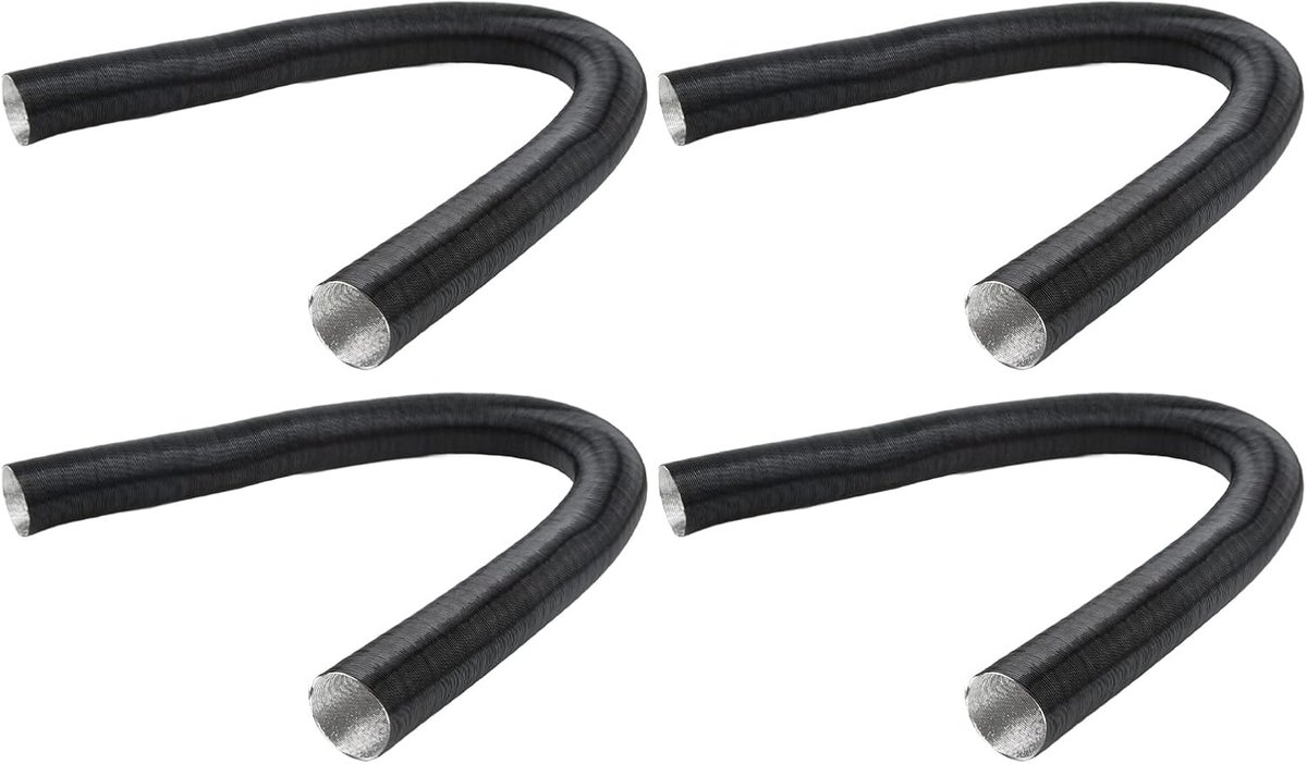 SnelShoppen - 4 Stuks 42mm Flexibele Aluminium Luchtinlaatbuis voor Parkeerverwarmers - Duurzaam en Hoge Temperatuur Bestendig - Vervangingsslang voor