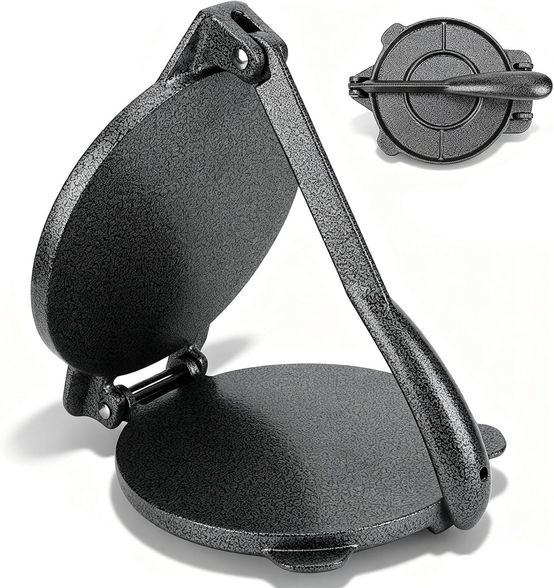 Tortillapers 30cm - Gietijzeren Tortilla Maker - Antiaanbaklaag - Handmatige Pers - Geschikt voor Tortilla's - Lichtgewicht 560g - Tortillamaker
