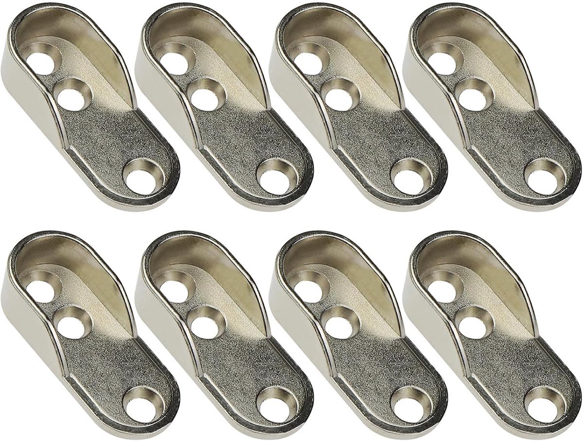 SnelShoppen - 8 Stuks 3 Gat Kledingrail Steunen Voor 15mm Buizen - Verstelbaar plafond- en wandmontage - Zinklegering Goudkleur - Voor gordijnen, kled