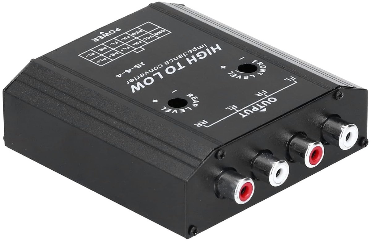 SnelShoppen - 12V 4-Kanaals Audio Impedantie Converter Hoog Naar Laag Signaal voor Auto Radio Speakers - HiFi Geluidskwaliteit, Anti-Interferentie, Sn