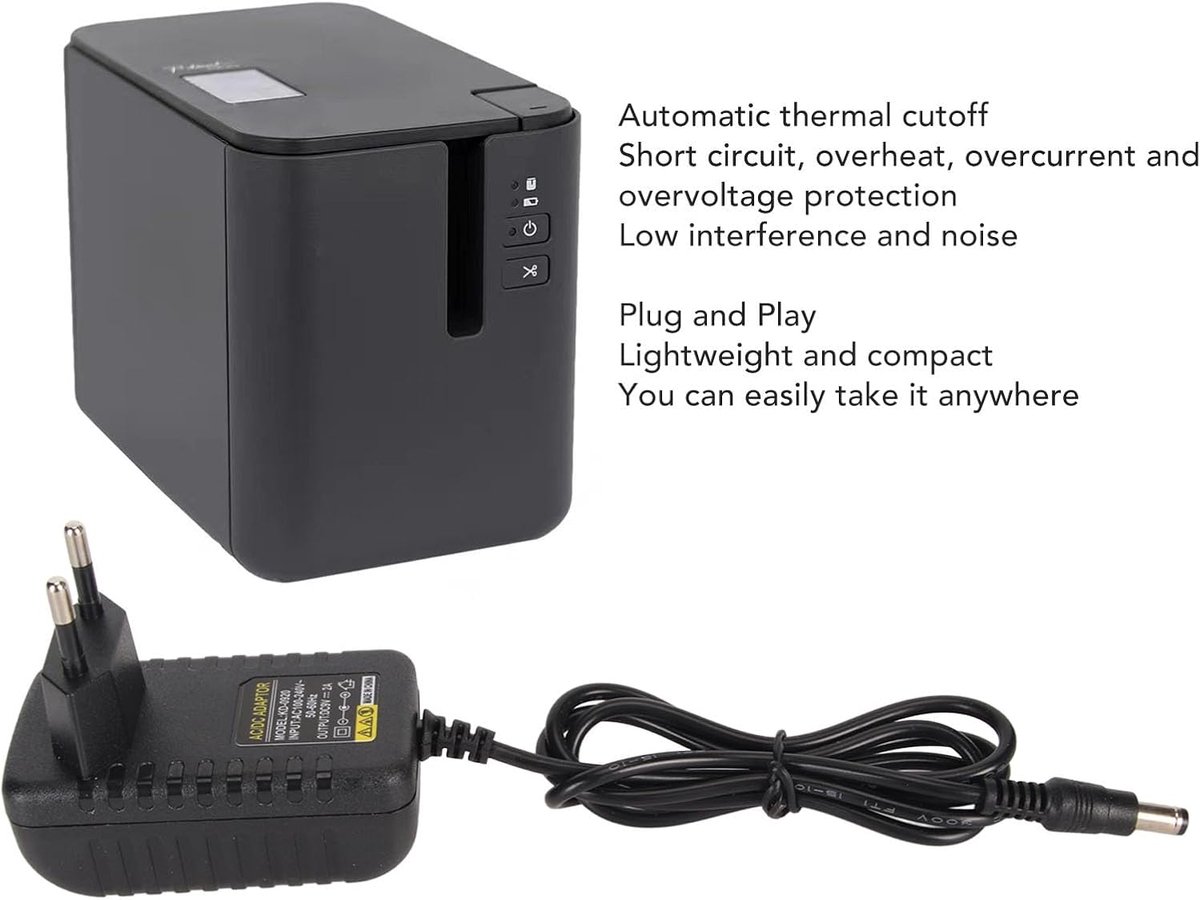 SnelShoppen - 9V AC Adapter Voeding Lader, Plug and Play 100-240V Draagbare AC Adapter, Laag Geluid Stroomvoorziening voor Elektronische Apparaten (EU