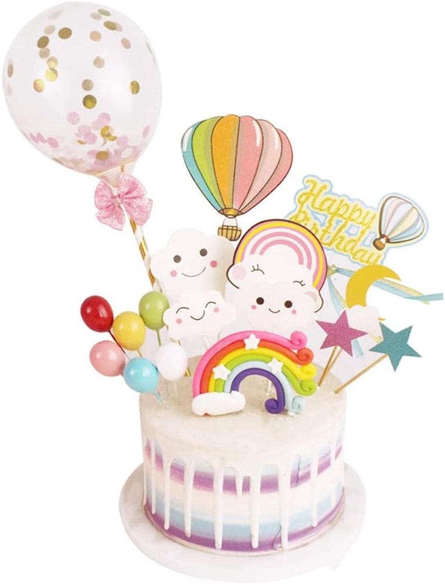Cake decoration, cake decoration, birthday, hair ball, balloons, clouds, cake topper, birthday, cake decoration for - ShopVlot