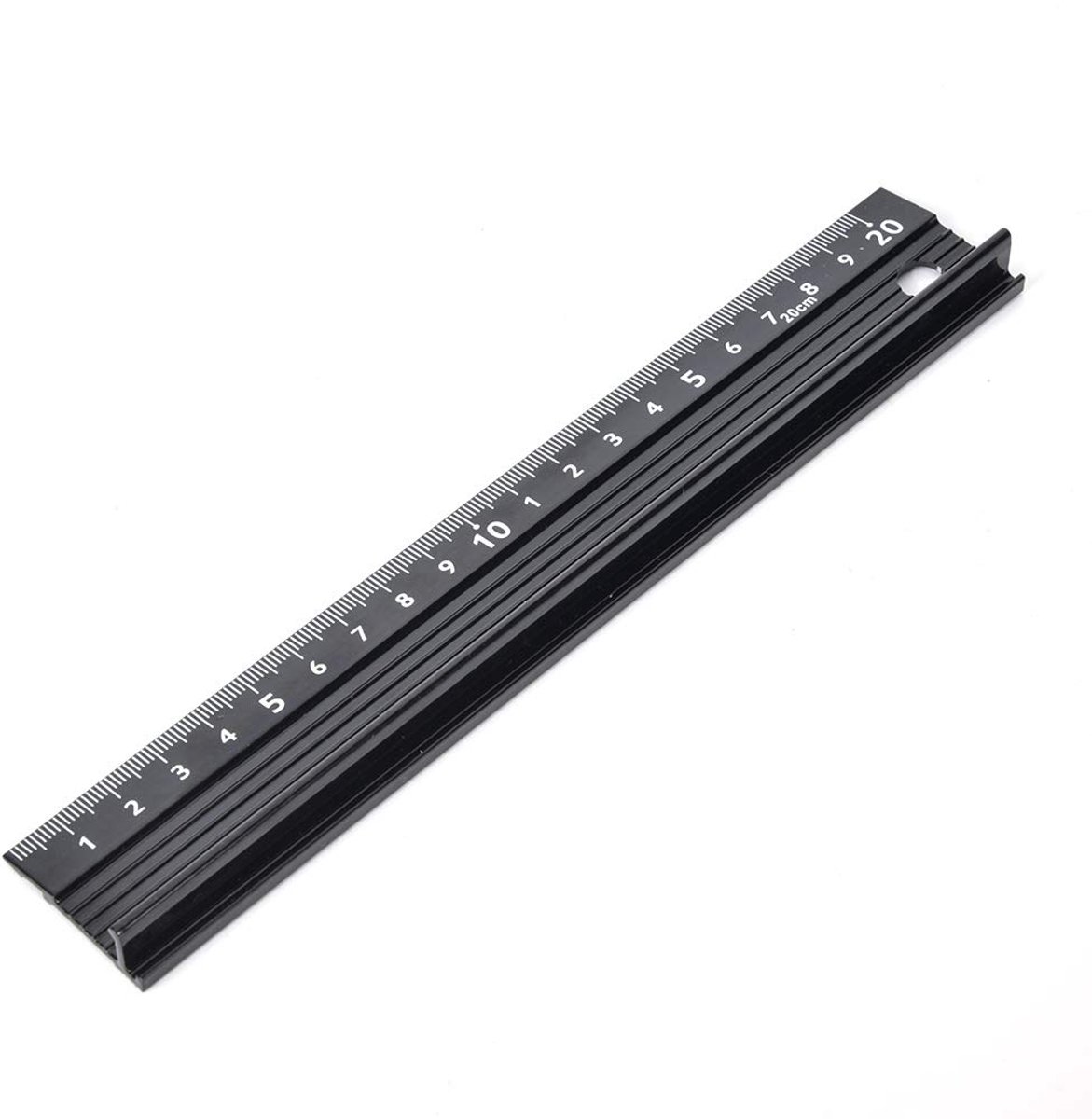 SnelShoppen - Aluminium Snijlijn Ruler L-Type 20cm - Stabiele Metalen Liniaal met Rubber Strip - Perfect voor Precisie en Veiligheid in Huis en Werkpl