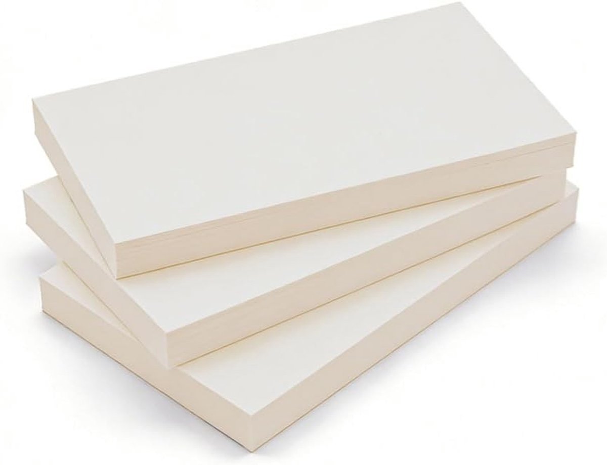 Set van 3 Kleine Notitieblokken - Wit - 16 x 10 cm - Blanco Papier - Voor Kantoor en Thuis