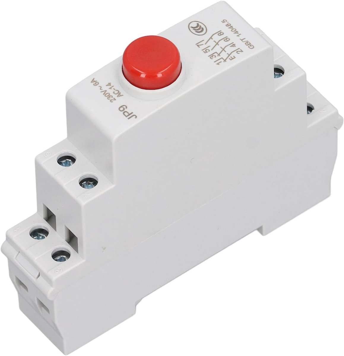 SnelShoppen - Din Rail Drukknop 2NO 2NC Schakelaar AC230V JP9 PC Elektrische Schakelaars voor Magneetstartschakelaar Circuitbesturing (Rood)