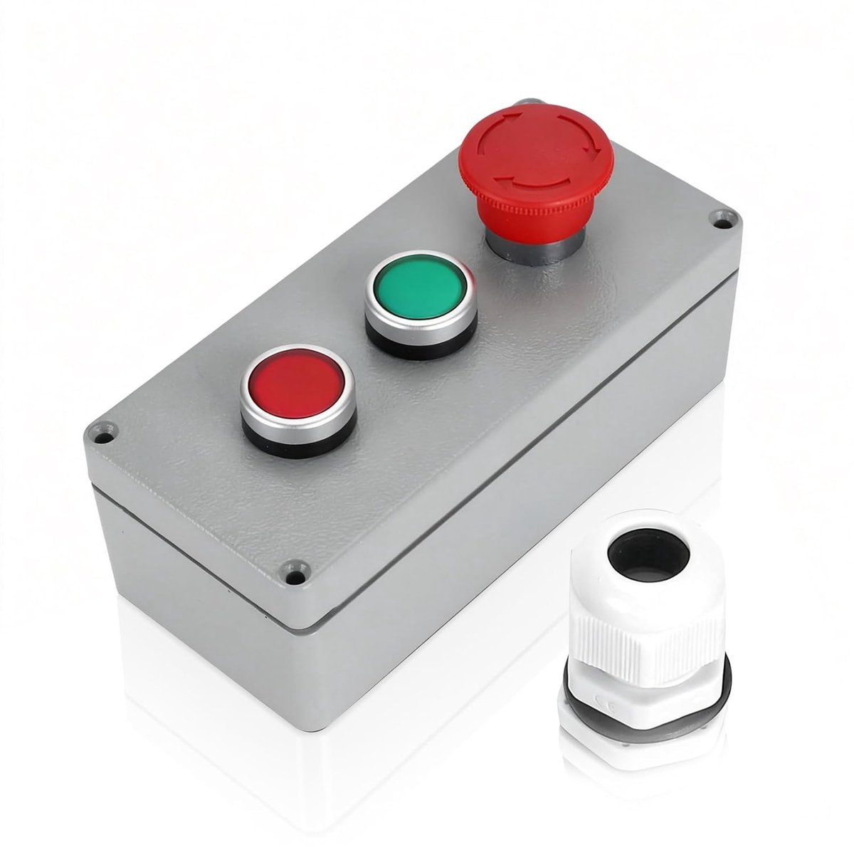 SnelShoppen - Push Button Box Schakelaar Control Cabinet Noodstopknop Aluminium Legering Schakelcabinet 175x80x55mm Voor Deurbediening Noodbediening