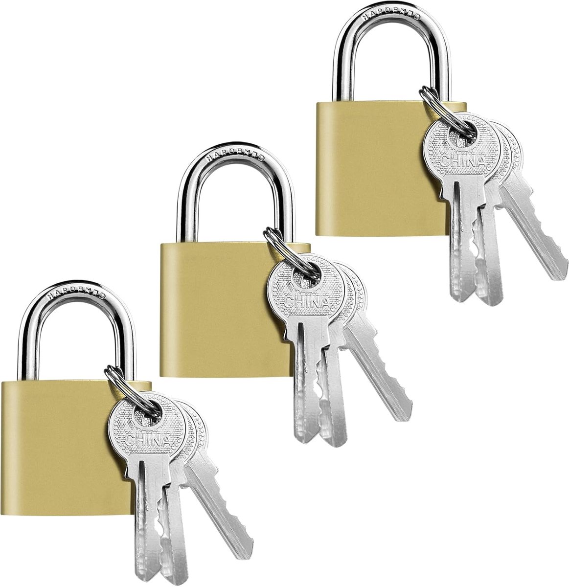 Hangslot 32 mm - klein met 9 sleutels - ideaal voor rugzakken en tassen - veilig en veelzijdig - SnelShoppen
