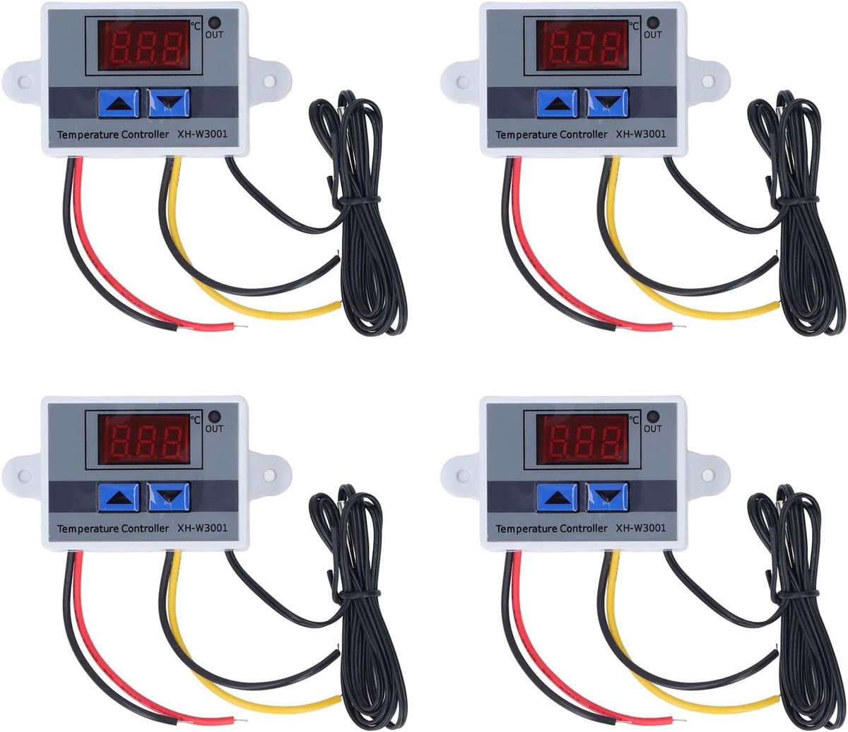 SnelShoppen - 4 Stuks XH-W3001 Temperatuur Regelaar 110-220V LCD Digitale Weergave Slimme Thermostaat -50℃ tot 110℃ Voor Airconditioning Systemen