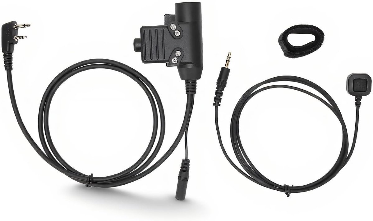 SnelShoppen - 2 Pin U94 PTT Adapter en Vinger Microfoon voor Icom V8 V80 V82, Handenvrij Systeem, Push to Talk, Fietsen, Motoren, Auto Accessoire