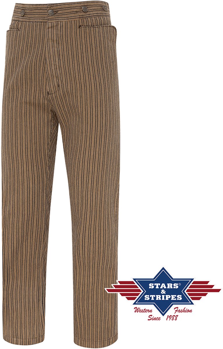Stars & Stripes - Old Western Style broek Frankie bruin - maat 34
