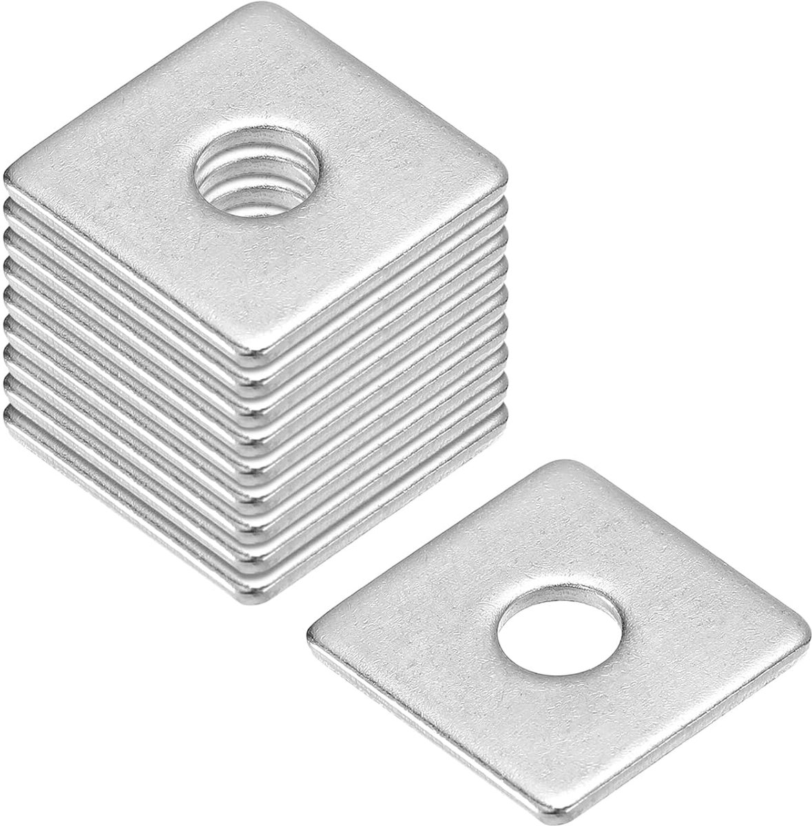 SnelShoppen - Vierkante Ringen, Set van 10, M6 x 20 x 20 x 1.5mm, Roestvrijstaal 304, Platte Ringen, Spacers, Afdichtingen voor Bevestigingen