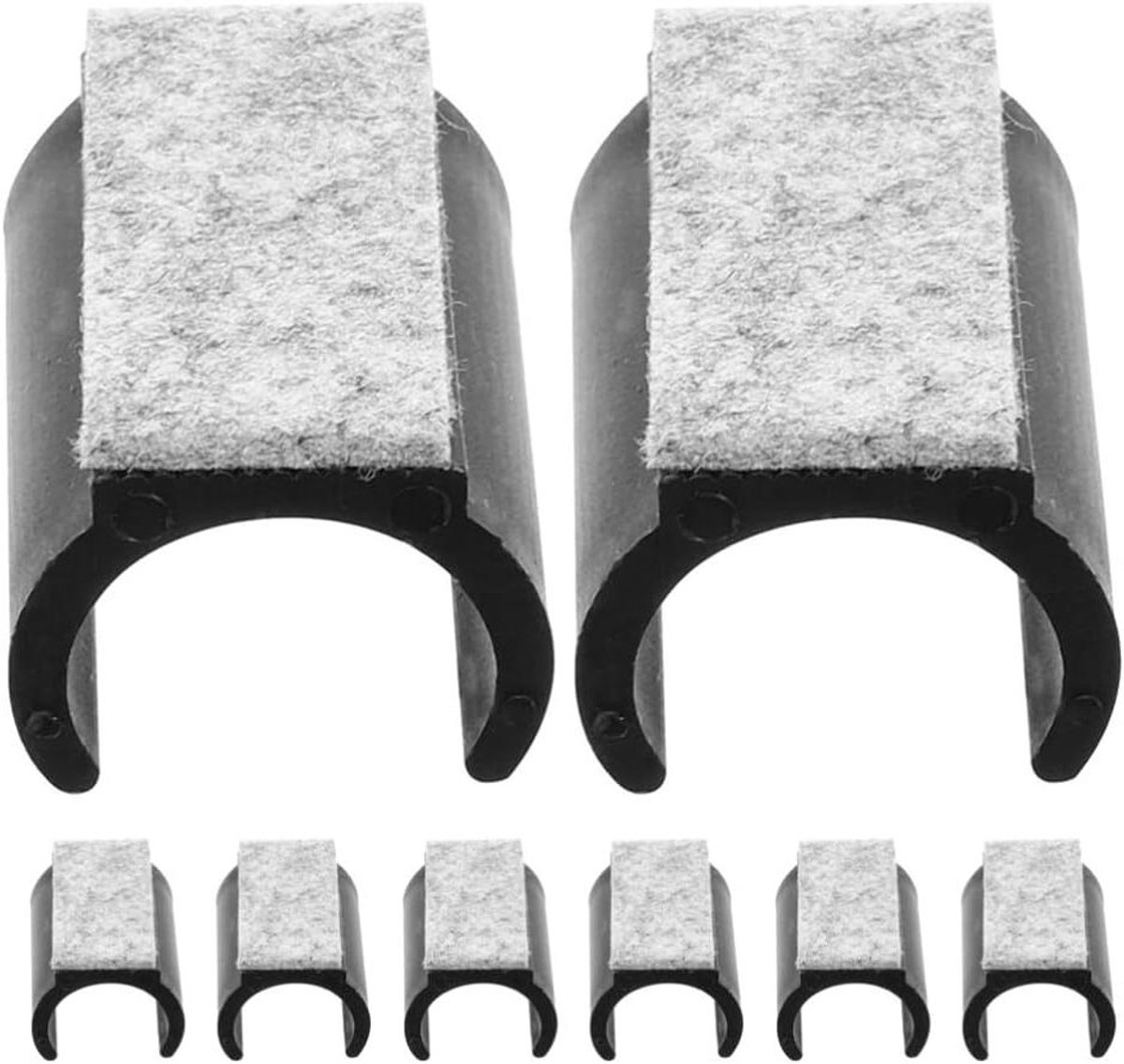 Stoelpootbeschermers - Meubelvoetjes Vilt - Vloer Beschermen - U-Vormig Antislip - 25 mm - Zwart
