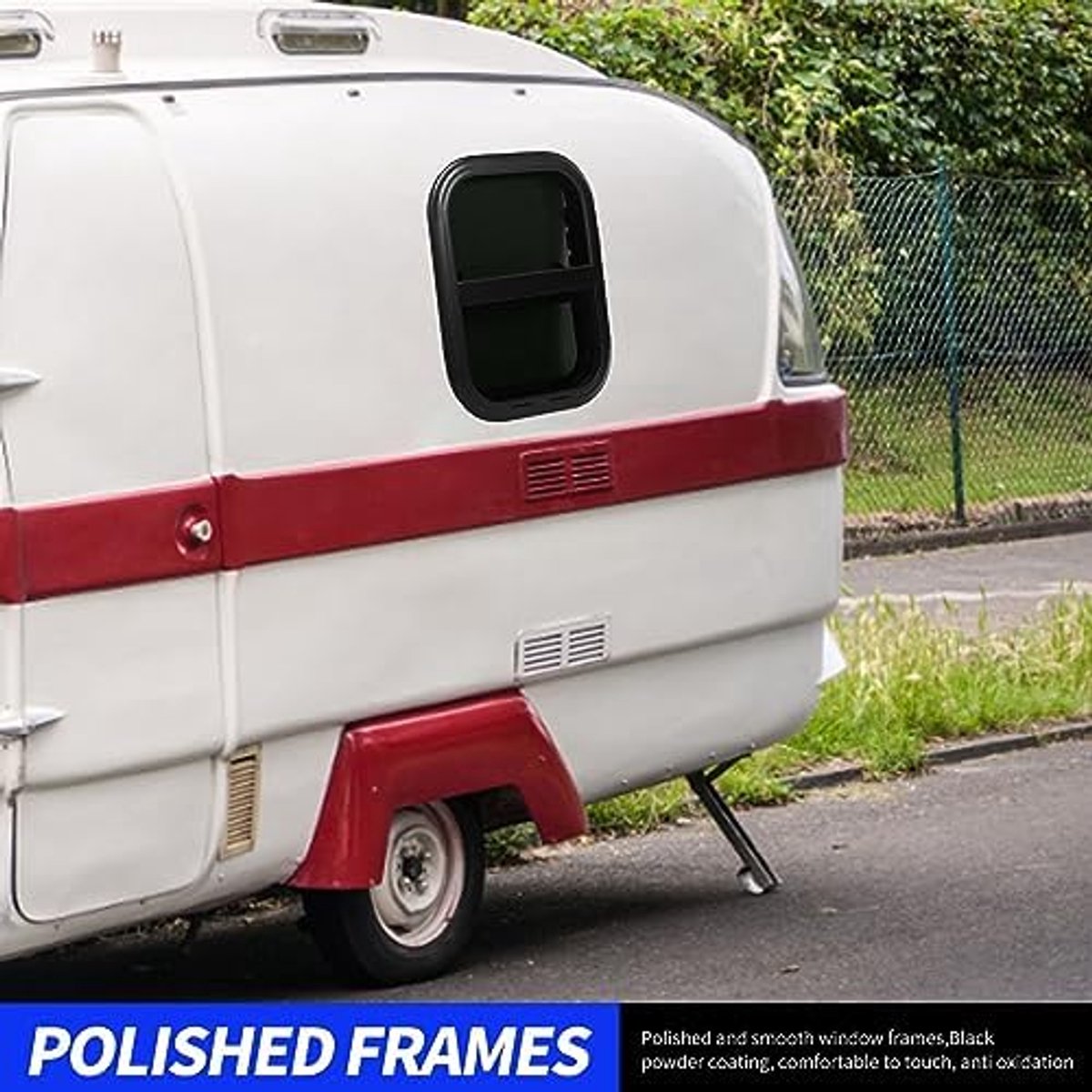 SnelShoppen - RV Ramen 440mmx390mm, Glijdende Ramen met Hor, Getint Veiligheidsglas, Waterdichte Ramen voor Caravan en Trailer