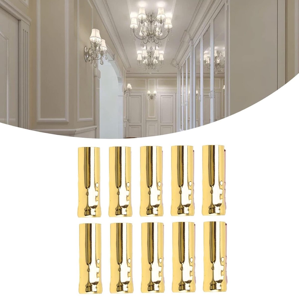 SnelShoppen - 10 Stuks E14 Kandelaar Lamp Houder Buizen 25x80mm Gouden Lamp Basis Verlichting Accessoires voor Feest en Decoratie