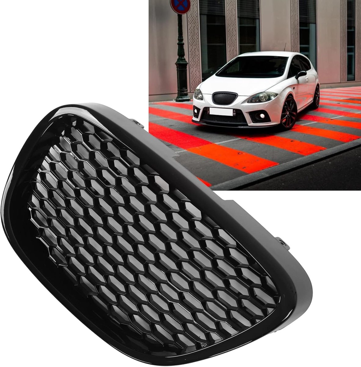 SnelShoppen - Voorste Rooster Auto, Beschermend Glanzend Zwart 1133007 Hittebestendig ABS Bumper Gaas Grill Slijtvast voor Vervangingsupgrade voor Sea