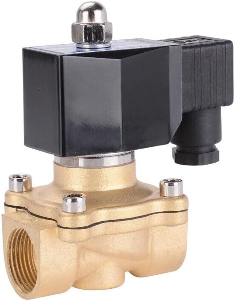 SnelShoppen - Elektrische Solenoïde Klep DN15 1/2 Inch AC220V -5-150°C Messing Waterdicht Energiebesparend