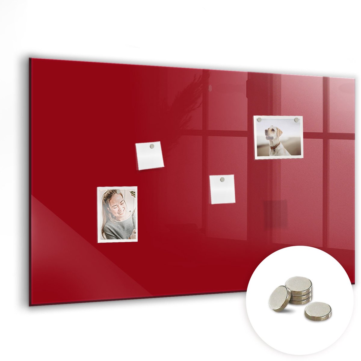 Coloray Glazen Magneetbord - Magnetisch Bord Lila kleur - 90x60 cm - Rood Magneetbord - Magnetic Board - Glazen Magneetbord