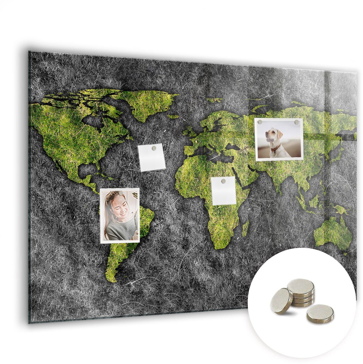 Coloray Glazen Magneetbord - Magnetisch Bord Bamboe muur - 100x70 cm - Groente Magneetbord - Magnetic Board - Woonkamer Decoratie